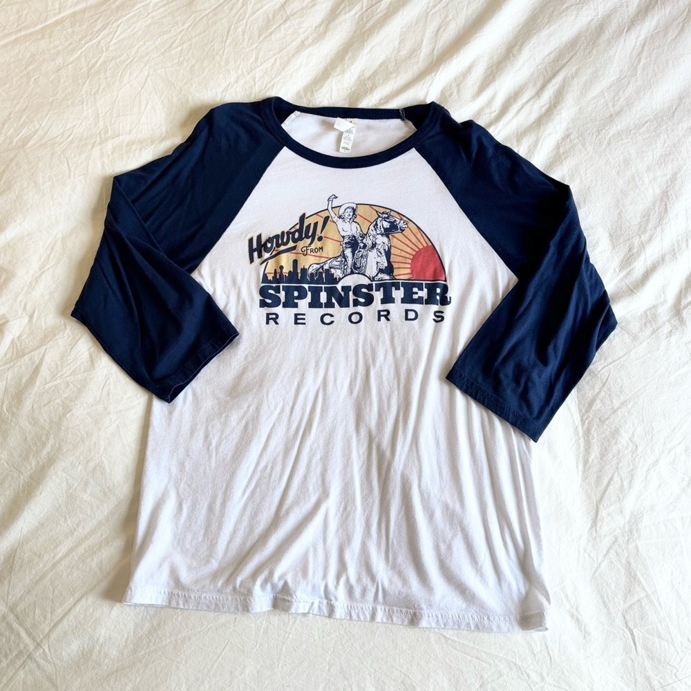 Navy & White Raglan Baseball Tee